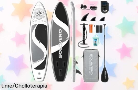 Increíble tabla de paddle surf hinchable SOLAVERO para disfrutar al máximo en el agua: ¡un ofertón que te hará querer remar sin parar!