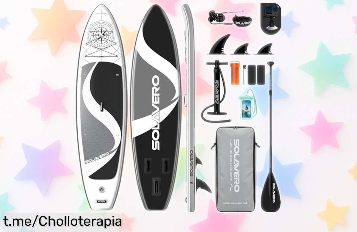 Increíble tabla de paddle surf hinchable SOLAVERO para disfrutar al máximo en el agua: ¡un ofertón que te hará querer remar sin parar!