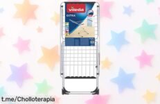 Increíble tendedero de acero Vileda Extra SIOC con ruedas, ¡ahorra espacio y saca hasta 20 metros de ropa en un instante! No te pierdas este precio rebajado que no se repite.