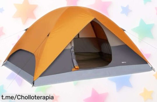 Increíble tienda de campaña Amazon Basics para 2 personas, impermeable y fácil de montar; ¡no te pierdas este ofertón que hará tus escapadas inolvidables!