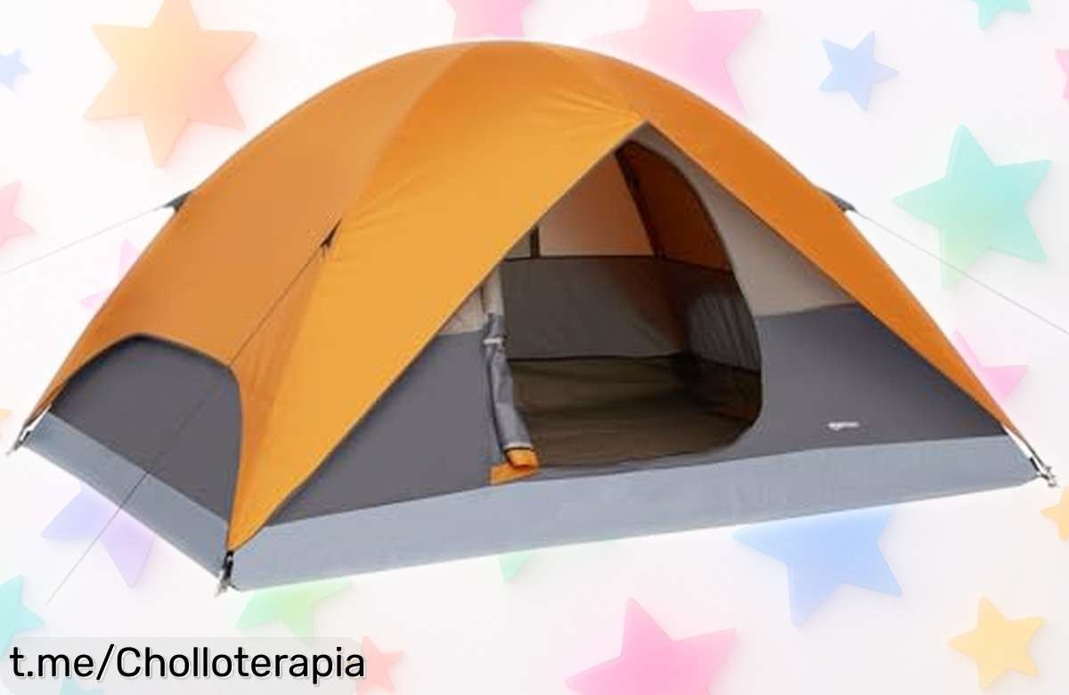 Increíble tienda de campaña Amazon Basics para 2 personas, impermeable y fácil de montar; ¡no te pierdas este ofertón que hará tus escapadas inolvidables!