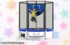 Increíble trampolín de jardín Devoko con canasta y red de seguridad, ¡ofertón para que los peques salten felices todo el día! No te quedes sin esta diversión que les encantará.