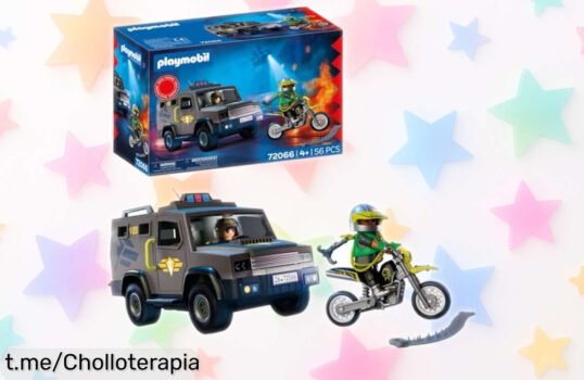 Increíble vehículo SWAT de PLAYMOBIL City Action con persecuciones épicas y trampas reales, ¡aprovecha el descuentazo que tiene este juegazo para peques desde 4 años!