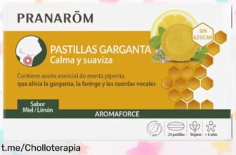 Increíbles pastillas para la garganta Pranarôm Aromaforce: alivia tu voz con sabor a miel y limón, ahora a un precio que es un regalo. ¡No dejes pasar esta oferta deliciosa!