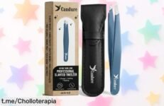 Increíbles pinzas de depilar Candure con puntas oblicuas y estuche, precisión máxima al mejor precio: cuida tus cejas y nunca fue tan fácil ¡consíguelas ya antes que se agoten!