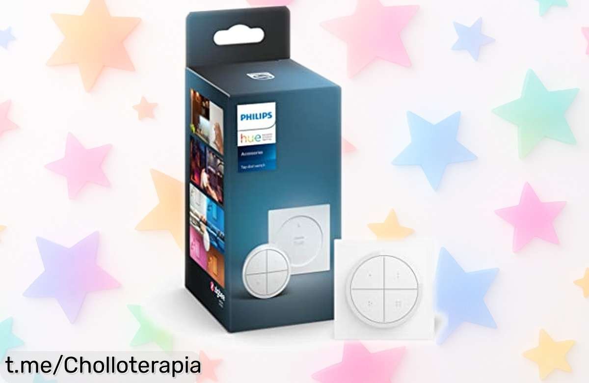 Interruptor giratorio Philips Hue Tap Dial: controla tus luces y escenas sin móvil, ¡súper sencillo! Consigue este gadget a precio regalado y transforma tu casa a tu estilo ya mismo.