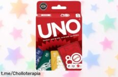 Juego de cartas UNO 80 aniversario de Mattel: diversión asegurada a precio tirado, lo mejor para disfrutar con amigos y familia. ¡No te quedes sin él!