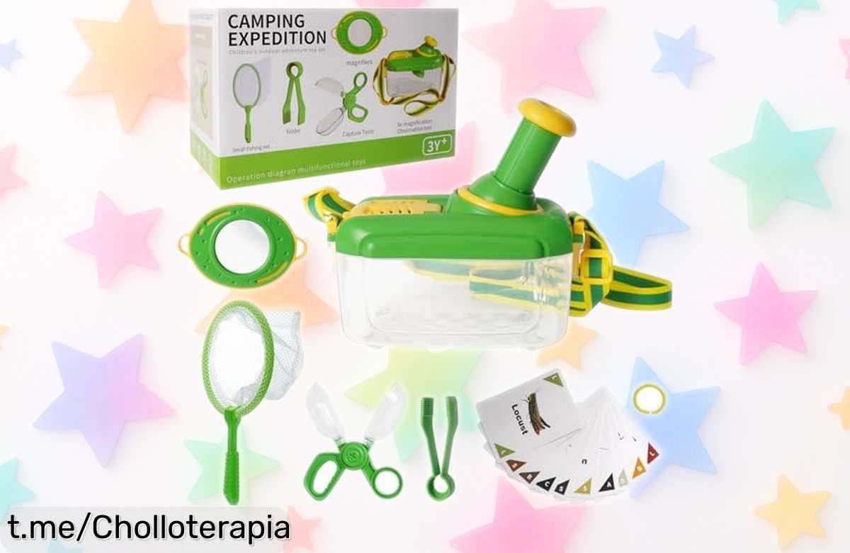 Kit de caza de insectos para niños con lupa 360° y correa ajustable, ¡el chollazo ideal para fomentar la curiosidad y explorar la naturaleza al mejor precio!