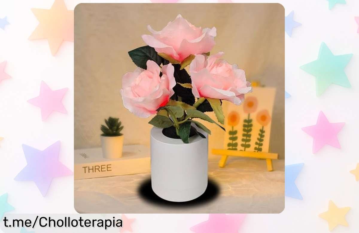 Lámpara LED de flores TAIPOXUN con luz regulable, un super chollo que ilumina tu hogar y conquista a esa mujer especial. ¡No te quedes sin el detalle perfecto!