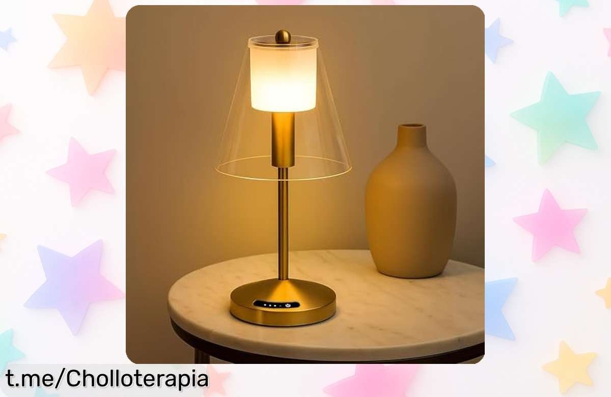 Lámpara de mesa LED OUTON con carga USB, luz táctil y batería de hasta 120 horas: un ofertón que ilumina tu vida a precio loco, ¡no te quedes sin ella!