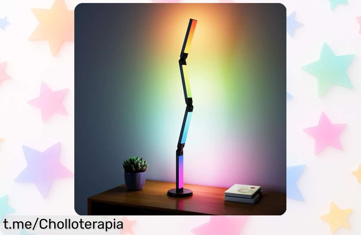 Lámpara de mesa plegable Electight LED: transforma tu espacio con colores que bailan al ritmo de tu música, ¡no te quedes sin este ofertón único y crea un ambiente mágico ya!