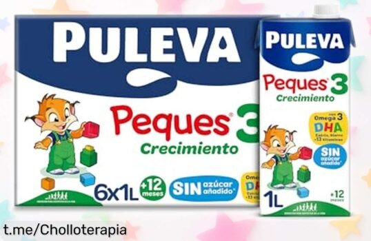 Leche de crecimiento Puleva Peques 3: ¡6 litros con vitaminas y Omega 3 a precio regalado! No dejes pasar esta oportunidad para que tus peques crezcan fuertes.