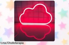 Letrero de neón Cloud con luces LED para tu habitación o fiestas, ¡rebajado a un precio loco que hará brillar tus momentos más especiales!
