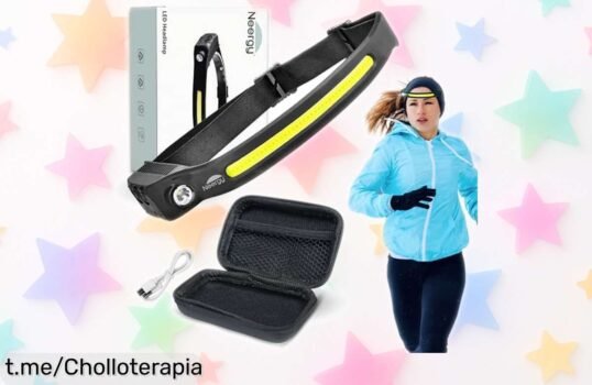 Linterna frontal Neergy ultraligera con luz potente y sensor manos libres, ¡ofertón que ilumina tus aventuras a un precio de ganga! No te quedes sin la tuya.