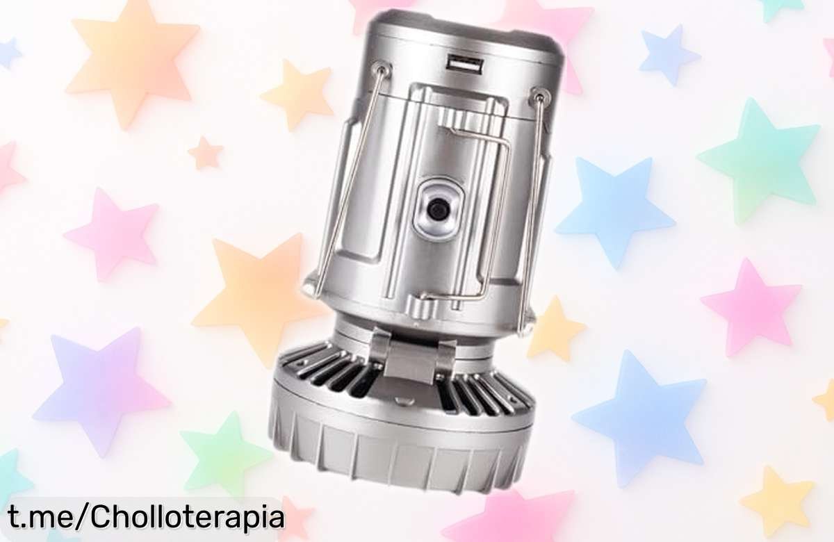 Linterna solar Perfeclan con ventilador y luz LED, chollazo para camping que te ilumina toda la noche; aprovechala antes que se agote ¡No dejes pasar esta oportunidad única!