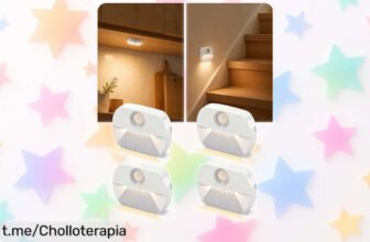 Luces LED con sensor de movimiento para pasillos: pack de 4 a un precio tirado que encantará a tus peques. ¡Haz tu hogar más seguro y acogedor ahora mismo!