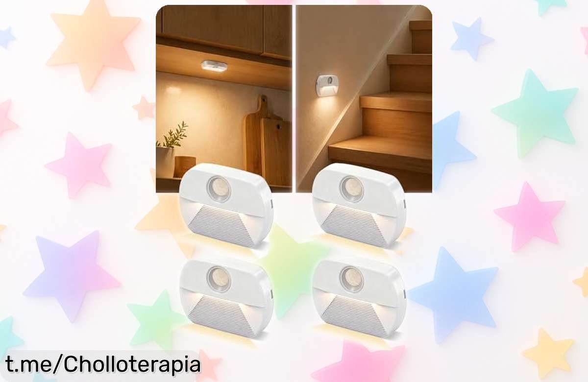 Luces LED con sensor de movimiento para pasillos: pack de 4 a un precio tirado que encantará a tus peques. ¡Haz tu hogar más seguro y acogedor ahora mismo!