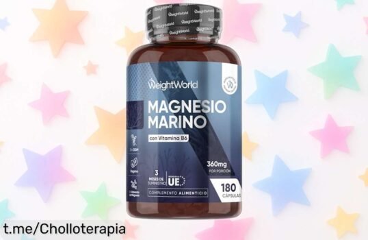 Magnesio Marino con Vitamina B6: Energía a tope y músculos fuertes en 180 cápsulas veganas, ¡no dejes pasar este precio de escándalo!