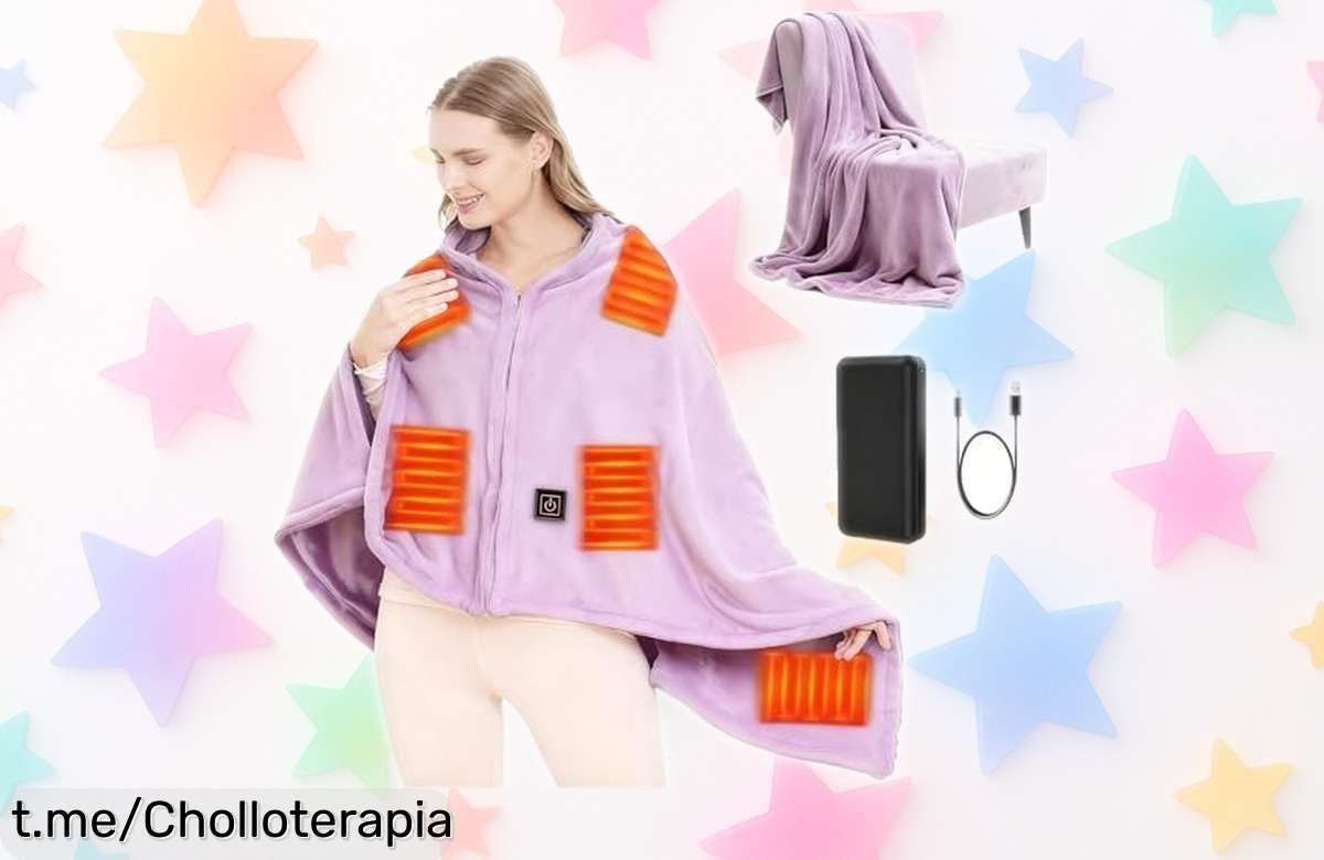 Manta eléctrica USB SNZ: calor instantáneo y 3 temperaturas, perfecta para cualquier lugar. ¡No dejes pasar este ofertón increíble que te abraza en momentos fríos!