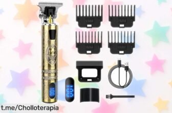 Máquina de cortar pelo para hombre con LED, ¡un ofertón que te dejará siempre perfecto sin líos ni cables! Aprovecha esta rebaja antes de que sea tarde.