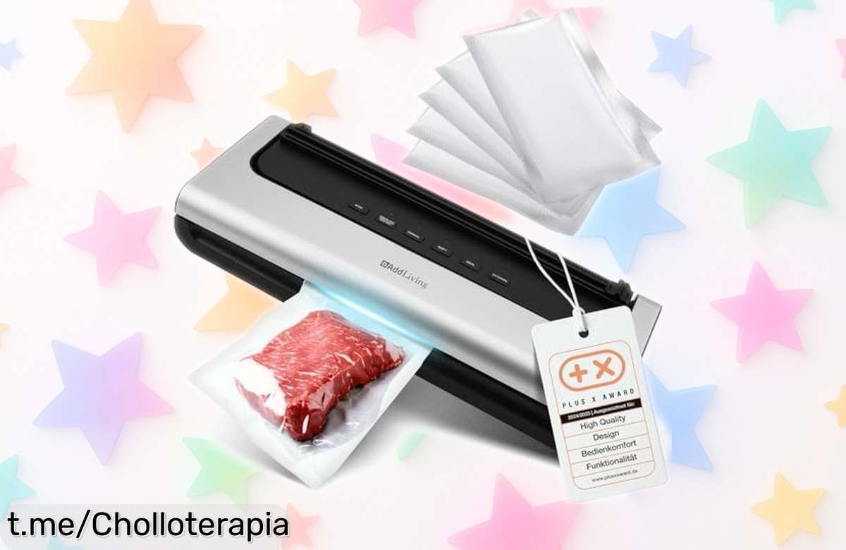 Máquina para envasar al vacío AddLiving con 5 bolsas incluidas a precio loco, fácil de usar y limpiar. Conserve su comida fresca ¡aprovecha este ofertón antes que se acabe!