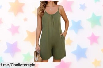 Maravilloso mono corto Niwicee con pierna ancha y cuello en V, ¡el ofertón perfecto para brillar en la playa y lucir espectacular! No dejes pasar esta oportunidad única.