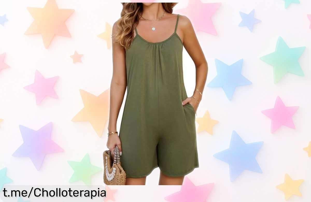 Maravilloso mono corto Niwicee con pierna ancha y cuello en V, ¡el ofertón perfecto para brillar en la playa y lucir espectacular! No dejes pasar esta oportunidad única.