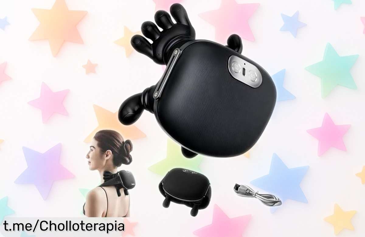 Masajeador de cuello 4D inalámbrico con calor, el ofertón que eliminará tu tensión y nudos mientras disfrutas de la relajación en cualquier lugar. ¡No lo dejes pasar!