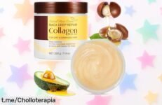 Mascarilla de colágeno para pelo seco y dañado que transforma tu cabello: hidratación intensa y brillo espectacular a un precio loco que no puedes dejar pasar.