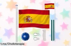 Mástil de aluminio ajustable Tectake para izar tu bandera hasta 6,25 m, ¡ofertón increíble! Aprovecha ahora y muestra tu orgullo donde quieras sin complicaciones.