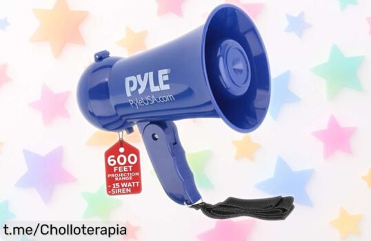 Megáfono portátil Pyle con sirena y micrófono a un precio loco, ideal para eventos ¡Hazte escuchar hasta 600 pies! No dejes pasar esta oportunidad única, tu voz merece ser oída.