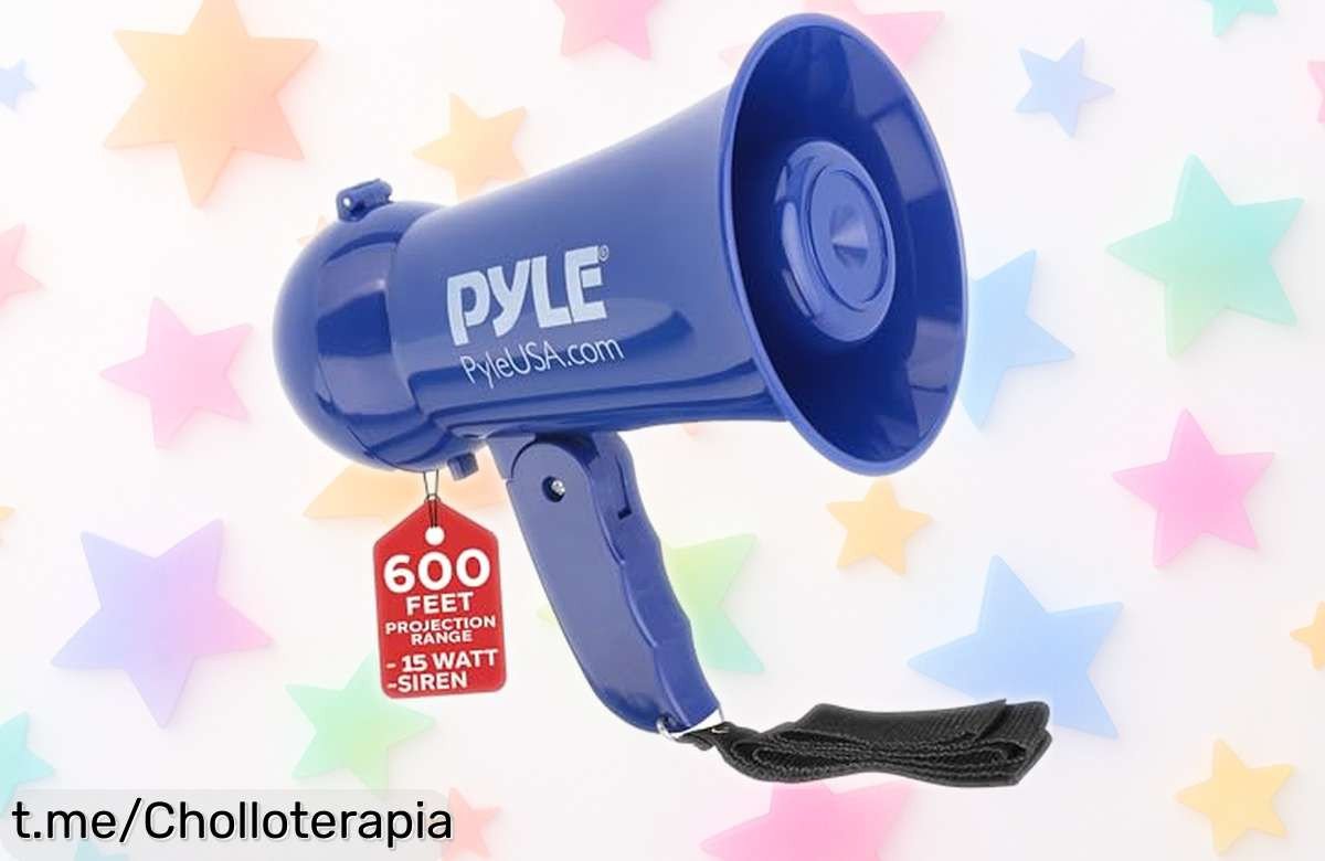 Megáfono portátil Pyle con sirena y micrófono a un precio loco, ideal para eventos ¡Hazte escuchar hasta 600 pies! No dejes pasar esta oportunidad única, tu voz merece ser oída.