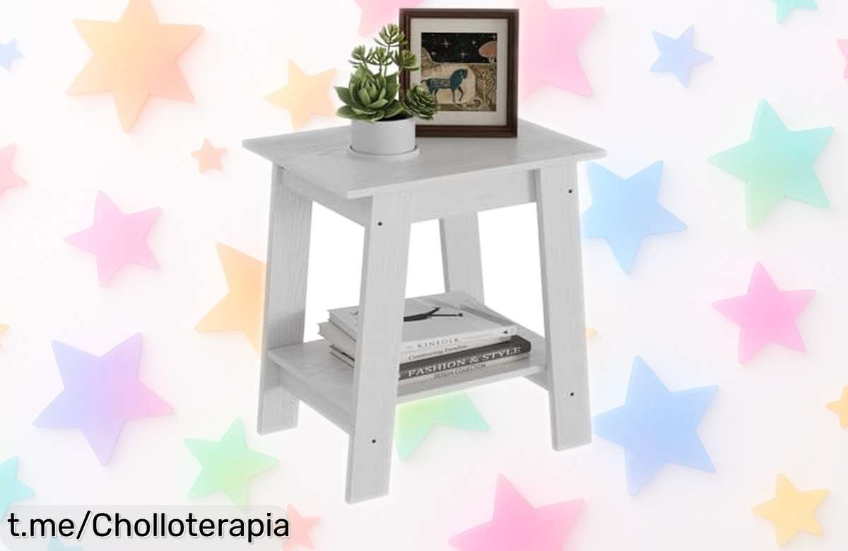 Mesa auxiliar de 2 niveles GarveeMore, la solución perfecta para optimizar tu espacio y con un ofertón que no podrás dejar pasar ¡Hazla tuya y transforma ese rincón en algo especial!
