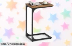 Mesa auxiliar en forma de C Vasagle: diseño industrial ideal para rincones pequeños a un precio loco que solo ocurre hoy. ¡No dejes pasar esta oportunidad única y decora tu hogar ya!