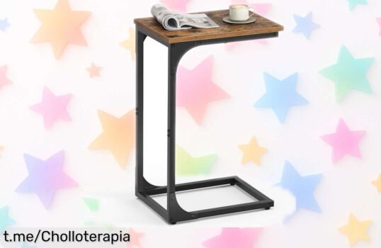 Mesa auxiliar en forma de C Vasagle: diseño industrial ideal para rincones pequeños a un precio loco que solo ocurre hoy. ¡No dejes pasar esta oportunidad única y decora tu hogar ya!