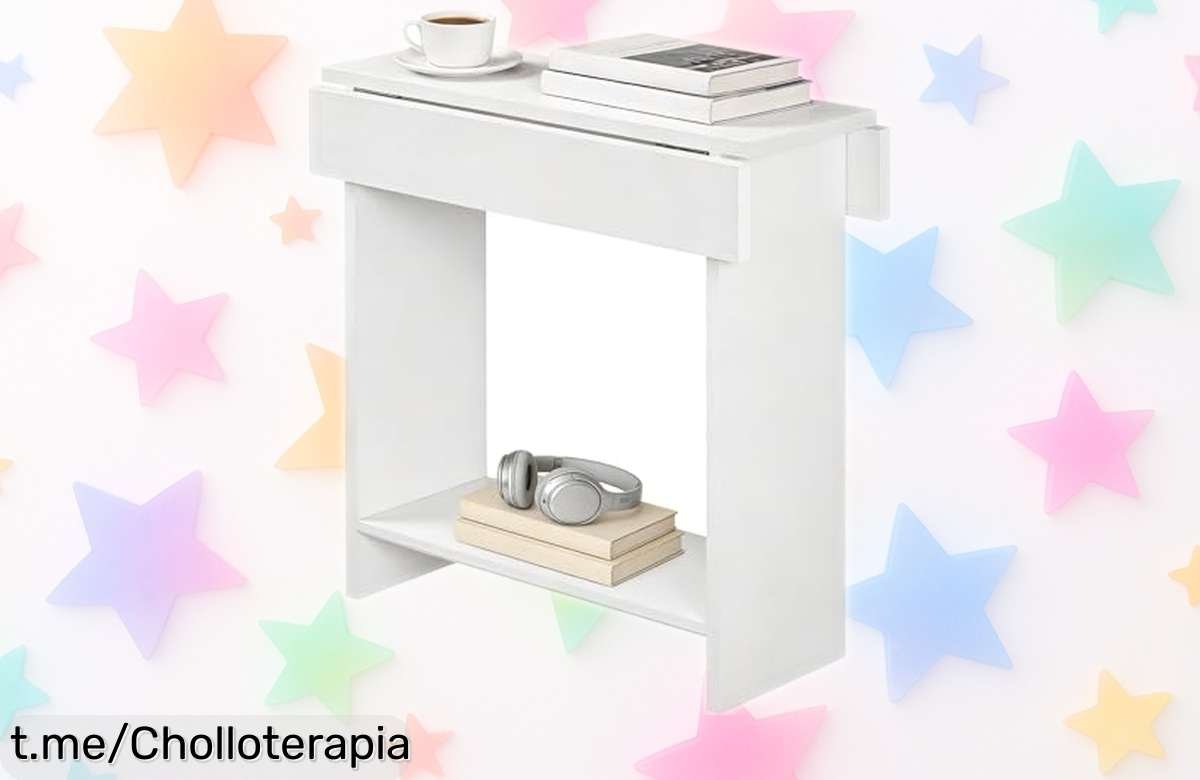 Mesa auxiliar plegable MAHANCRIS que se pliega en un segundo y aguanta 10 kg: una oportunidad magnífica para espacios pequeños que hará tu día a día más sencillo. ¡No te la pierdas!