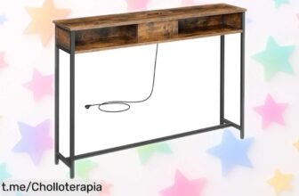 Mesa consola VASAGLE con enchufes y USB: el ofertón que no ves todos los días, ahorra espacio y lleva tu carga al siguiente nivel. ¡No te quedes sin ella!