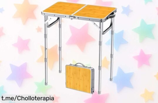 Mesa de camping portátil FUNYKICH ajustable y ligera, ¡captura este ofertón del momento! Perfecta para tus escapadas al aire libre. Never miss this chance de disfrutar más.