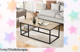 Mesa de centro VOWNER, ideal para mantener tu sala ordenada con su diseño rústico y a un precio deslumbrante que no querrás dejar pasar. ¡Hazte con ella ya!