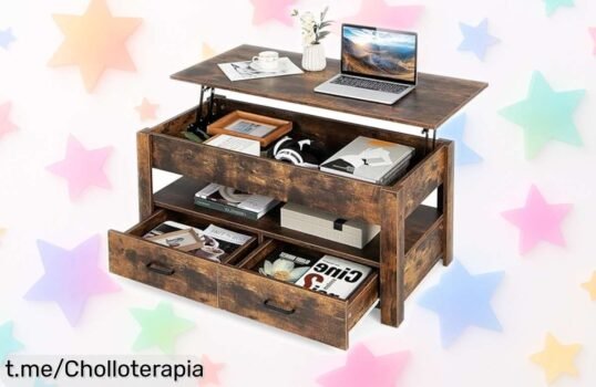 Mesa de centro elevable GOPLUS con espacio secreto, un golpeazo en precio que añade orden y estilo a tu vida: ¡aprovecha ahora y transforma tu salón ya!