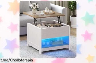Mesa de centro elevable YITAHOME con luces LED personalizables y gran capacidad: ¡rebajada a un precio loco para transformar tu hogar! No te la pierdas, tus momentos merecen brillar.