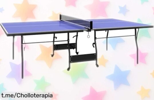 Mesa de pingpong plegable SPORTNOW, ¡ofertón para unas partidas épicas en casa! Montaje instantáneo y fácil movilidad, no dejes pasar este chollazo y juega ya con tus amigos.