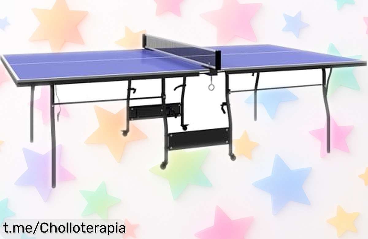 Mesa de pingpong plegable SPORTNOW, ¡ofertón para unas partidas épicas en casa! Montaje instantáneo y fácil movilidad, no dejes pasar este chollazo y juega ya con tus amigos.
