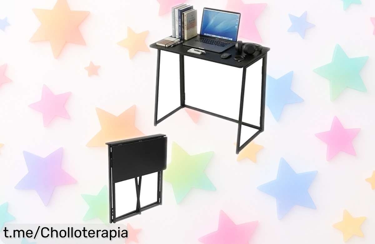 Mesa escritorio plegable Soayone para gaming y teletrabajo, súper estable y fácil de montar a un precio loco que no volverás a ver. ¡No te quedes sin la tuya!