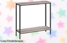 Mesa estrecha industrial Hoobro: diseño top para rincones pequeños a un precio irreal, ¡no dejes que te lo cuenten! Aprovecha este ofertón y transforma tu espacio ahora mismo.