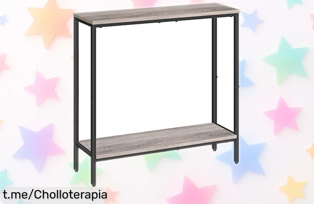 Mesa estrecha industrial Hoobro: diseño top para rincones pequeños a un precio irreal, ¡no dejes que te lo cuenten! Aprovecha este ofertón y transforma tu espacio ahora mismo.