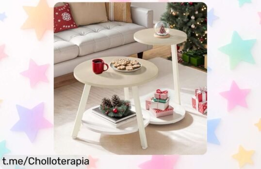 Mesas de centro redondas YITAHOME en pack de 2, chollo inesperado para organizar tu espacio con estilo y mantener todo a mano. ¡No te quedes sin ellas!