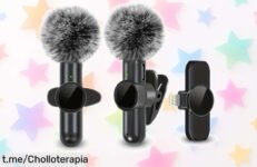 Micrófono Lavalier inalámbrico con cobertura anti ruido: ¡precio loco para grabar audio y vídeo en tu móvil que no puedes dejar escapar!