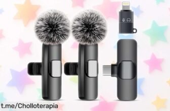 Micrófono inalámbrico Uewpv para móvil y tablet, ¡chollazo! Conecta rápido y graba sonido clarito; oferta limitada que no querrás perderte, tus vídeos lo agradecerán.