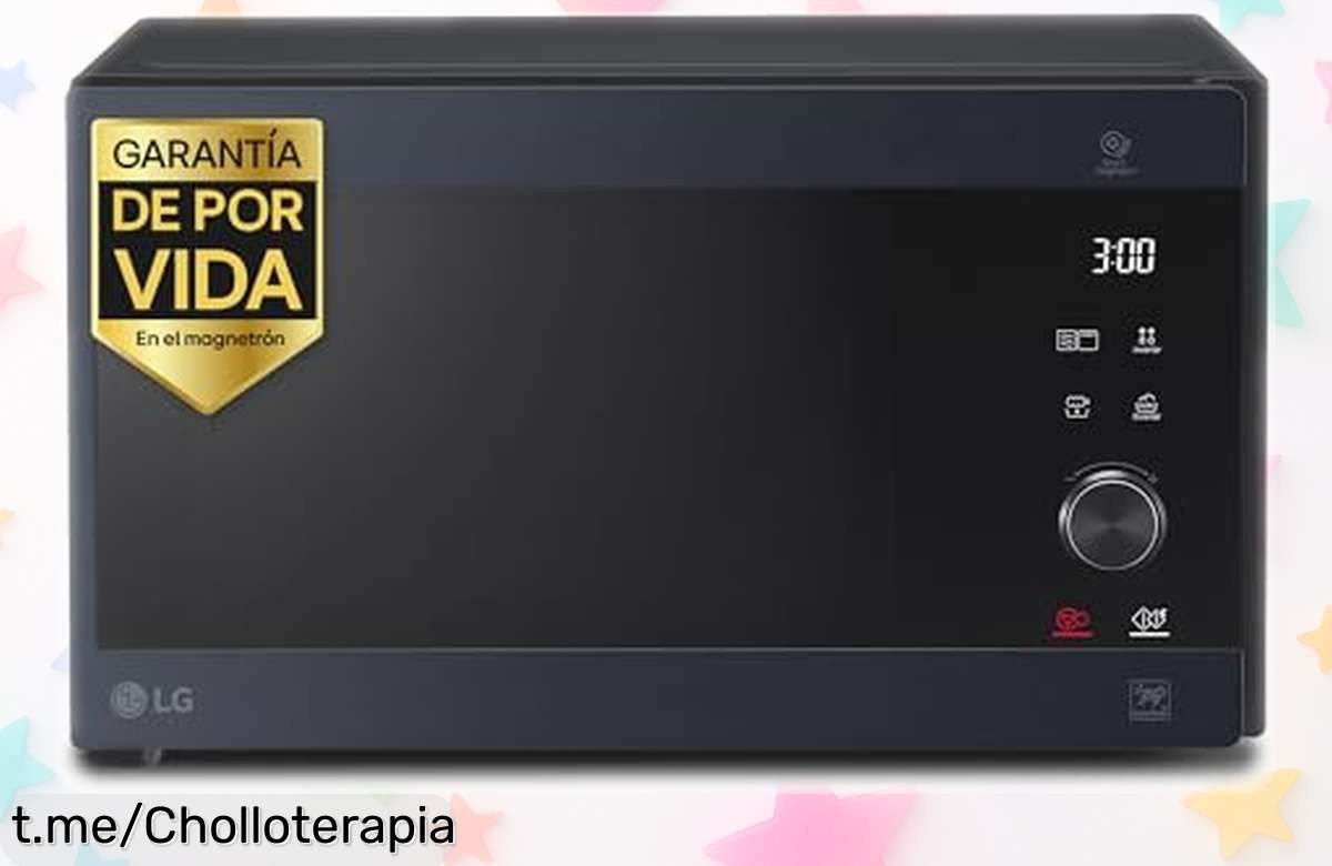 Microondas con grill LG MH6565CPW de 25 litros a precio loco: cocina y descongela rápido, ¡graba menos grasa al freír! No dejes pasar este ofertón único que hará tu vida más fácil.